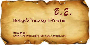 Botyánszky Efraim névjegykártya